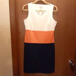 Talbots Factory women's petite color-block sleeveless knee length dress sz 6